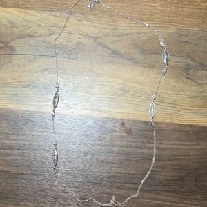 Brighton Silver Filigree Marquise Long Necklace